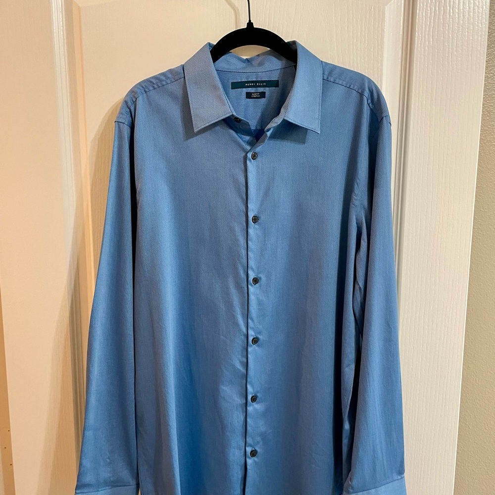 Men's Perry Ellis Blue Dress Shirt